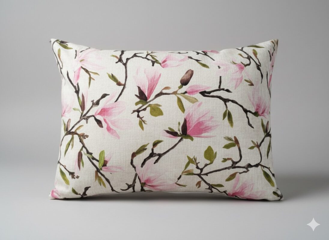 رو بالشی مخمل مناسب خواب طرح شکوفه بهار