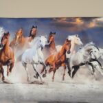 روبالشی طرح تابلو اسب های وحشی