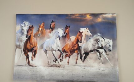 روبالشی طرح تابلو اسب های وحشی