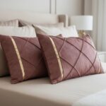 روبالشی نوار دار مخصوص مهمان رنگ پیازی اصیل و با کیفیت و ارزان