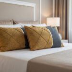 روبالشی نوار دار مخصوص مهمان رنگ خردلی و سبز اصیل و با کیفیت و ارزان