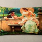 روبالشی طرح تابلو زن و مرد عاشقانه و وینتج