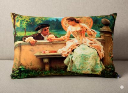 روبالشی طرح تابلو زن و مرد عاشقانه و وینتج