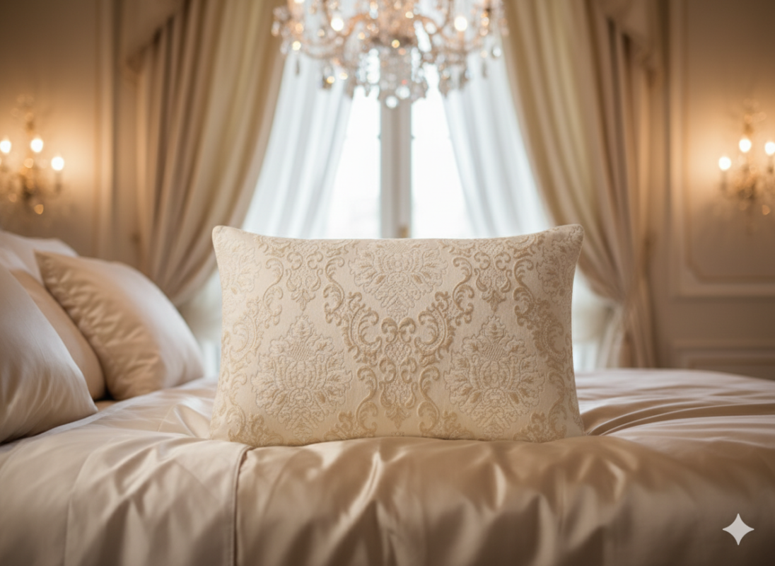 روبالشی مخمل مبلی عروس رنگ کرم مناسب جهاز