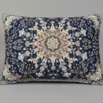 روبالشی کتیبه ای سرمه ای مخمل مبلی زیبا و سنتی