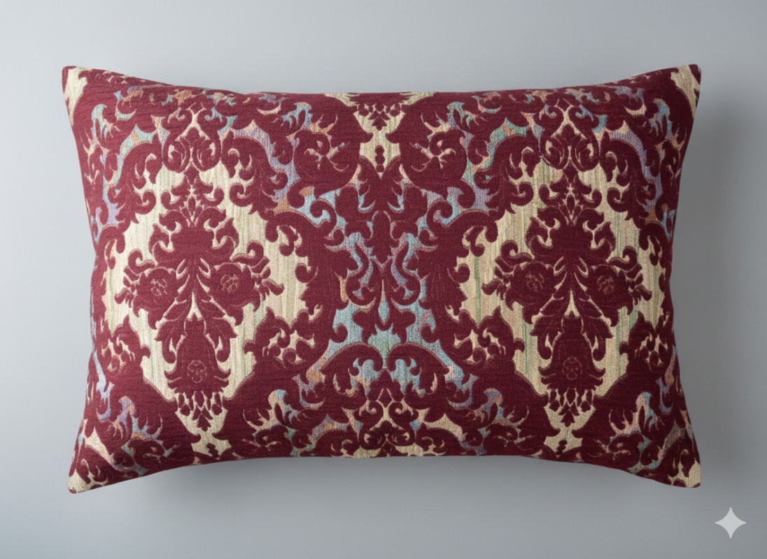 روبالشی مخمل مبلی عروس رنگ زرشکی مناسب جهاز گرماژ بالا