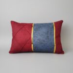 رو بالشی یلدایی قرمز و آبی نوار دار شیک مجلسی