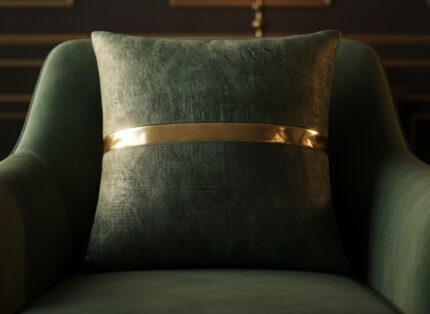 کاور کوسن نواردار مخملی مناسب مبل سلطنتی و راحتی سبز