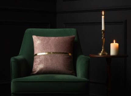 کاور کوسن مبل سلطنتی و اسپورت طلایی نوار دار ساده پیازی