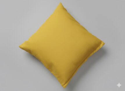 کوسن ساده و شیک مخمل مبلی زرد خردلی