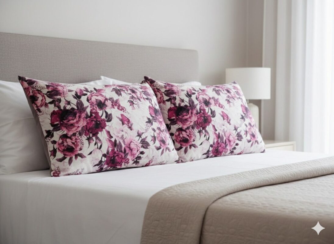 رو بالشی مینیمال گلدار ارزان و با کیفیت زیباصورتی