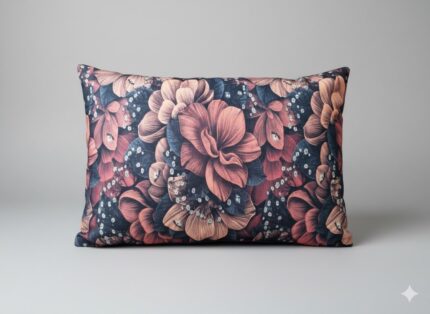 روبالشی نرم و گلدار مشکی