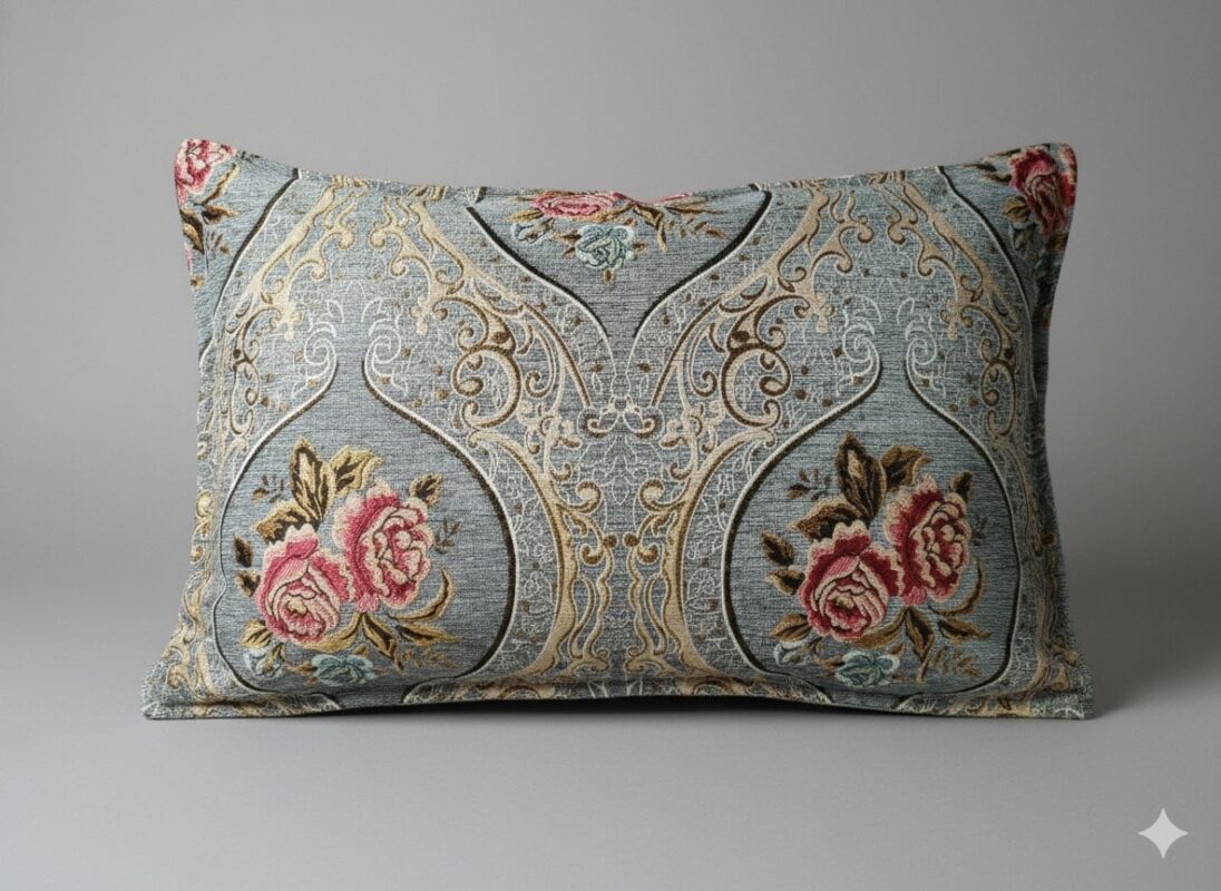 روبالشی زردار مخمل مبلی