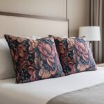 روبالشی نرم و گلدار مشکی