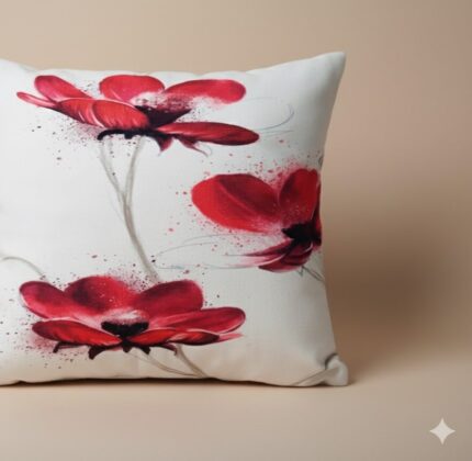 رو بالشی نرم گلدار صورتی عروس