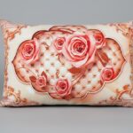 رو بالشی گل گلی عروس طلایی گلبهی سه بعدی شیک و ارزان