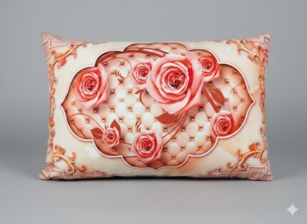 رو بالشی گل گلی عروس طلایی گلبهی سه بعدی شیک و ارزان