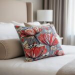 رو بالشی مینیمال اسپرت گل طوسی