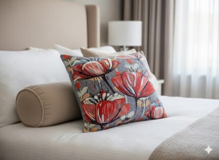 رو بالشی مینیمال اسپرت گل طوسی