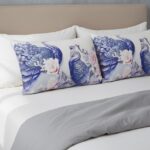 روبالشی بنفش چاپی طرح طاووس