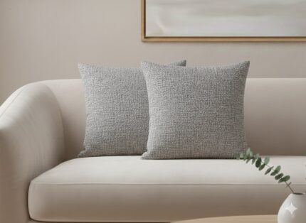 کوسن ساده و شیک مخمل مبلی طوسی نوک مدادی نقره ای