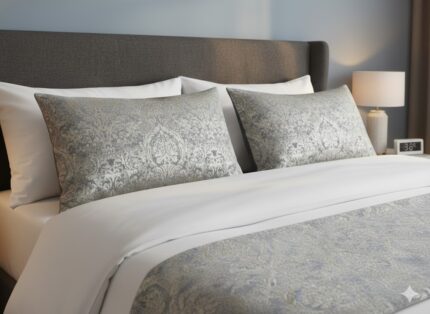 رو بالشی مخمل مبلی سوپر لوکس جهیزیه عروس کرمی طوسی