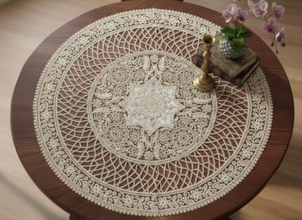 رومیزی سه تکه ترکیه طرح گرد عروس