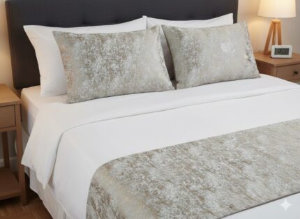 رو بالشی مخمل مبلی سوپر لوکس جهیزیه عروس کرمی طوسی