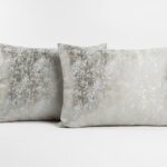 رو بالشی مخمل مبلی سوپر لوکس جهیزیه عروس کرمی طوسی