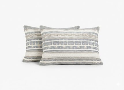 روبالشی سوپر لوکس مخمل مبلی جهیزیه و عروس طوسی کرم طرح بوهم