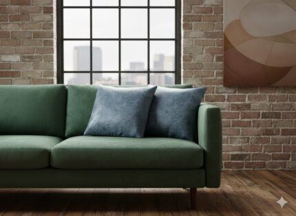 کاور کوسن مخمل آبی نیلی ساده مینیمال مبل راحتی و سلطنتی