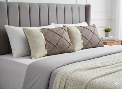 روبالشی کرم قهوه ای سبز