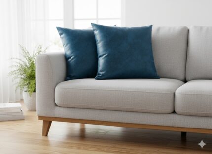 کاور کوسن مخمل آبی تیره ساده مینیمال مبل راحتی و سلطنتی