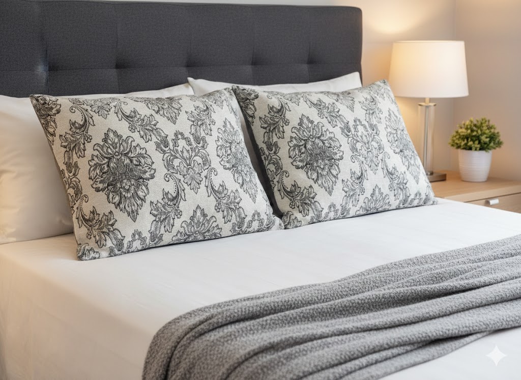 رو بالشی مخمل مبلی شیک کرمی